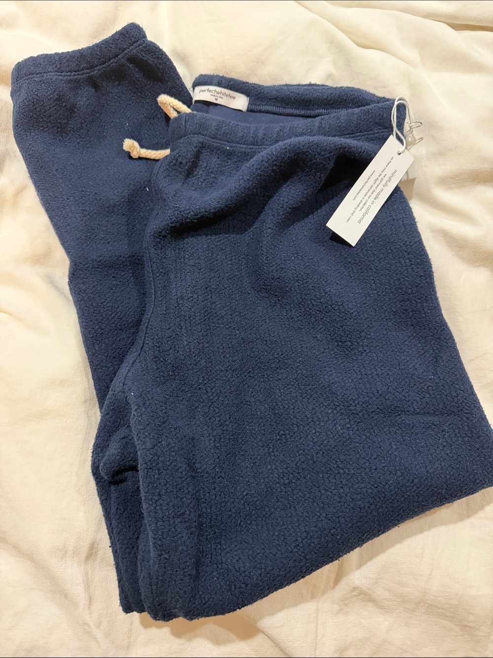 Perfectwhitetee Navy Terry Fleece Jogger Pants M NWT